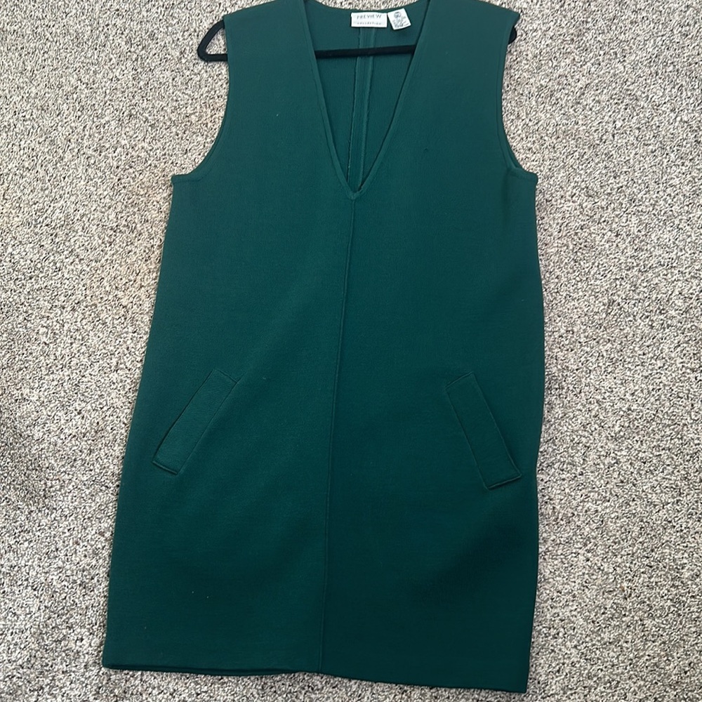 Preview collection emerald green Marino wool sweater size medium